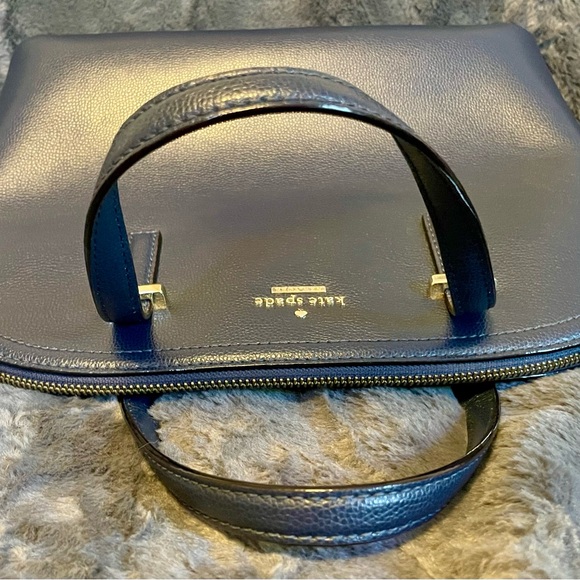 Kate Spade Handbag Patterson Drive Carli Dome Pebbled Leather Oceano Navy - Picture 4 of 12